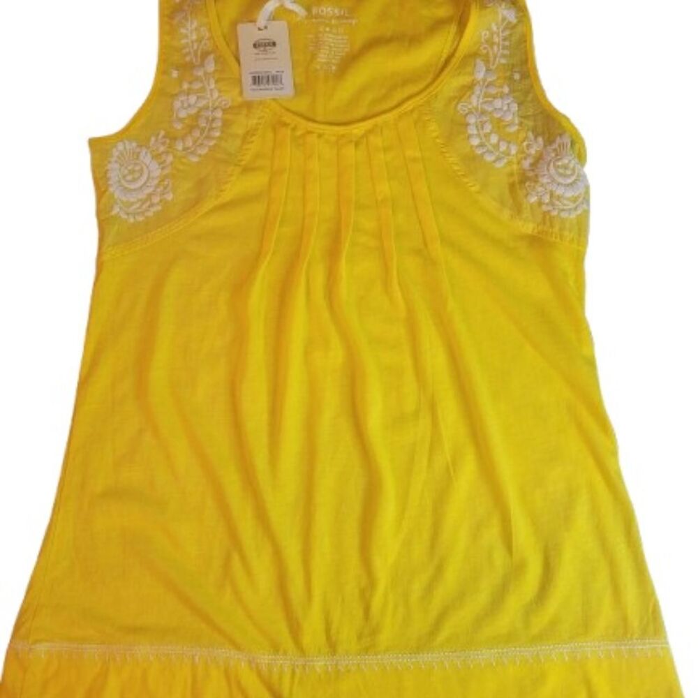 Fossil Women’s Tank Top – Size XS – Yellow | Lightweight Sleeveless Shirt
